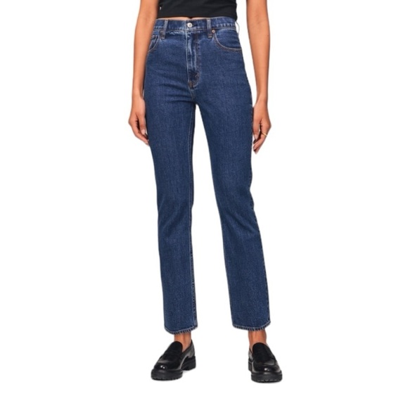 Abercrombie - Curve Love Ultra High Rise Ankle Straight Jean Sz 8 L - Picture 1 of 9